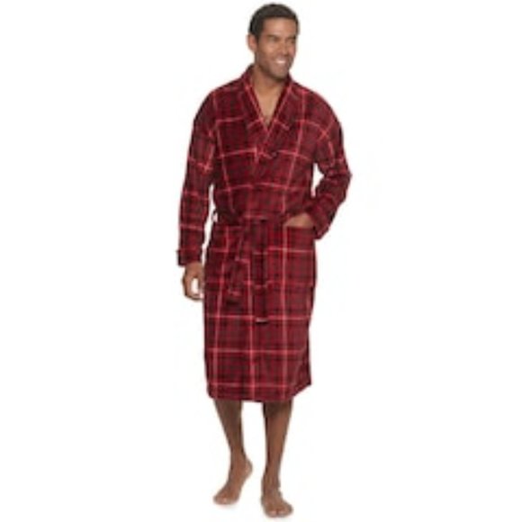 New ! Croft & Borrow Men's Long Sleeved Plush Robe - Picture 1 of 5